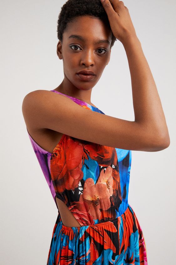 Desigual mujer vestido con aberturas florales VZ26R0482 ropa