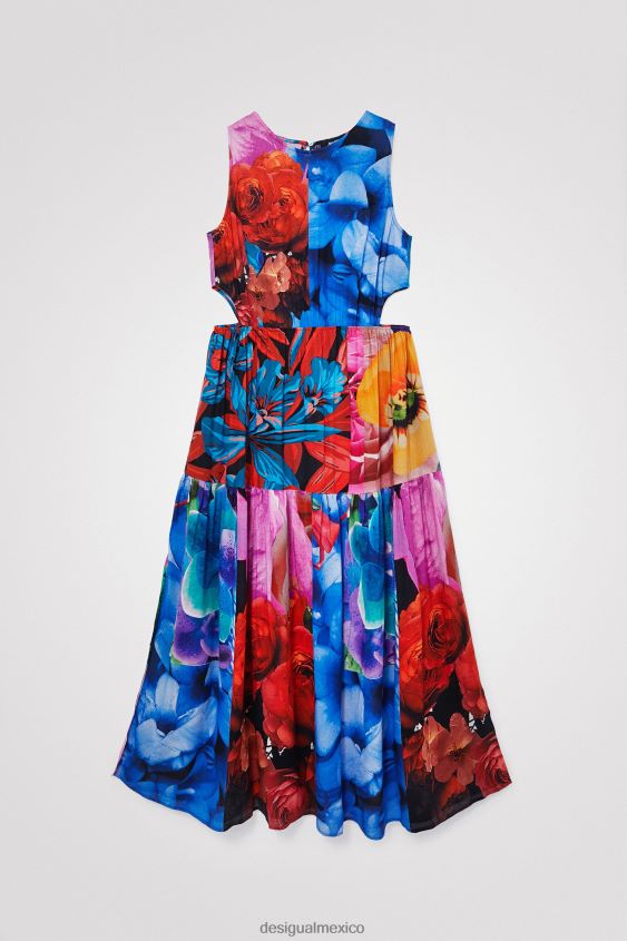Desigual mujer vestido con aberturas florales VZ26R0482 ropa