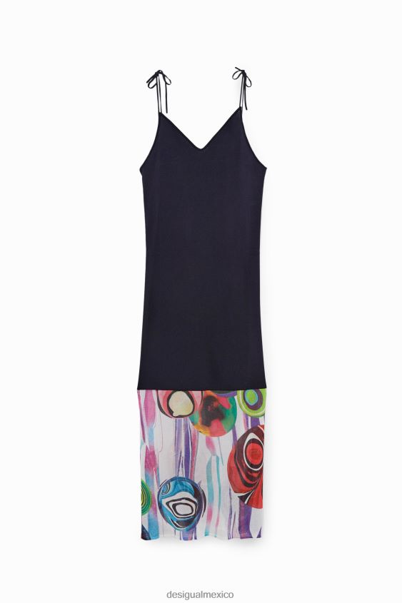 Desigual mujer vestido con dobladillo artístico VZ26R0994 ropa