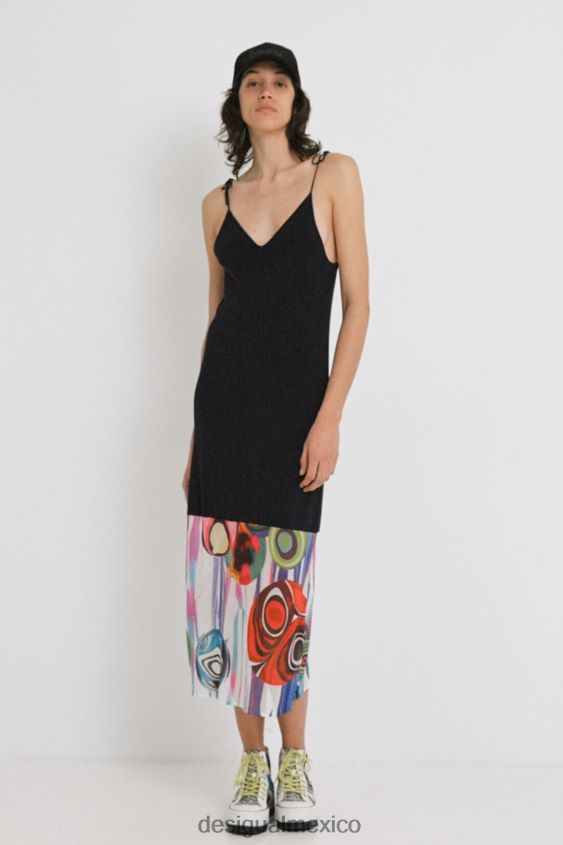 Desigual mujer vestido con dobladillo artístico VZ26R0994 ropa