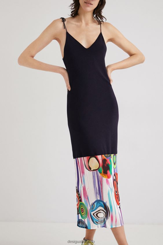 Desigual mujer vestido con dobladillo artístico VZ26R0994 ropa