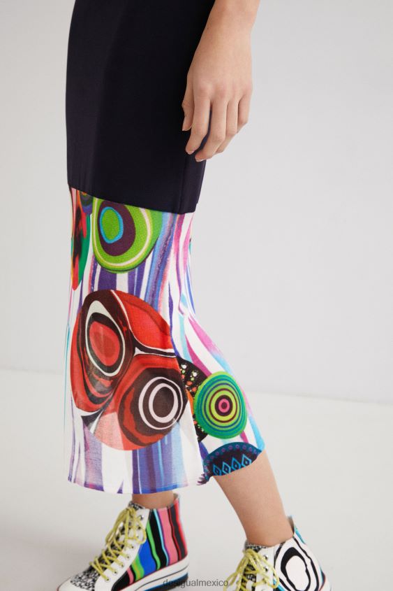 Desigual mujer vestido con dobladillo artístico VZ26R0994 ropa