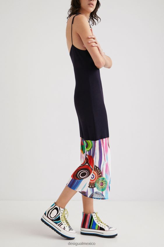 Desigual mujer vestido con dobladillo artístico VZ26R0994 ropa