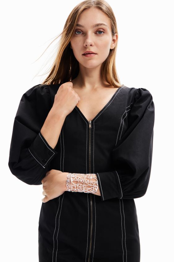Desigual mujer vestido corto ajustado con cremallera VZ26R0220 ropa