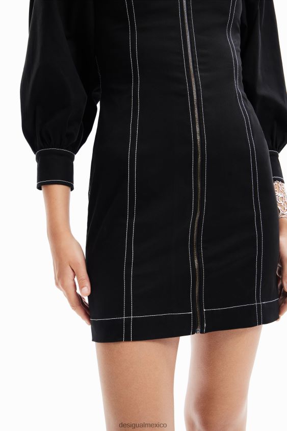 Desigual mujer vestido corto ajustado con cremallera VZ26R0220 ropa