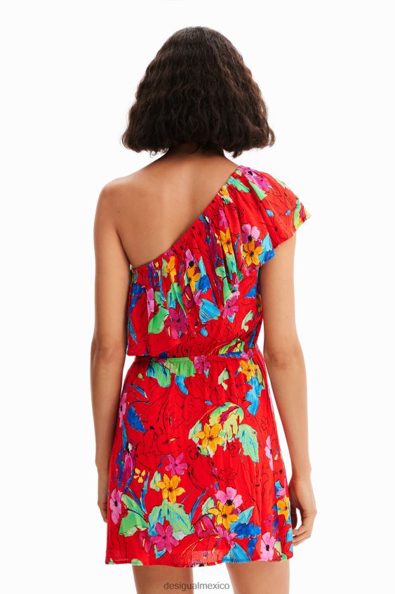 Desigual mujer vestido corto asimétrico tropical VZ26R0597 ropa