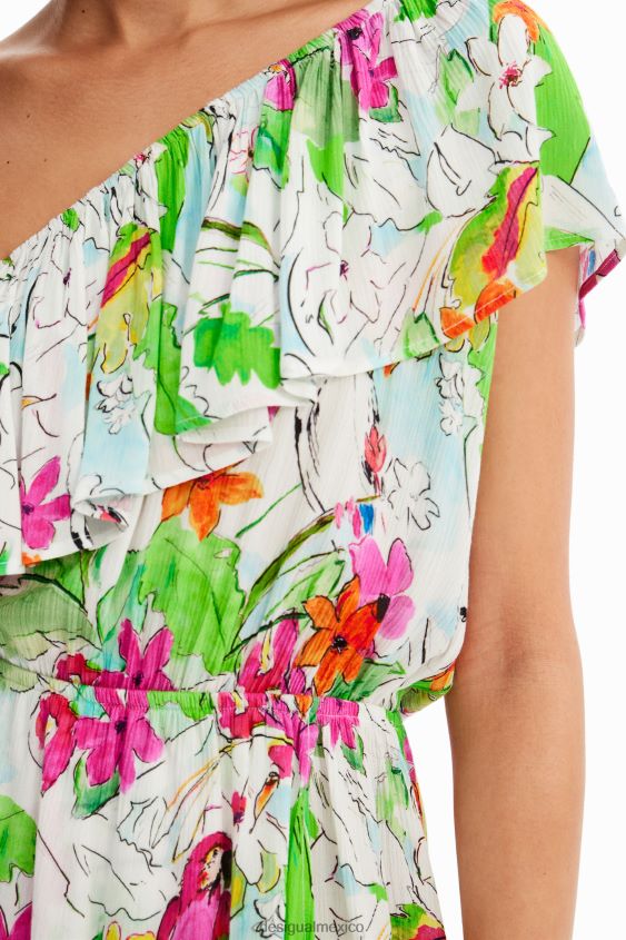 Desigual mujer vestido corto asimétrico tropical VZ26R0791 ropa