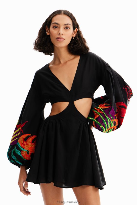 Desigual mujer vestido corto con abertura stella jean VZ26R0286 ropa