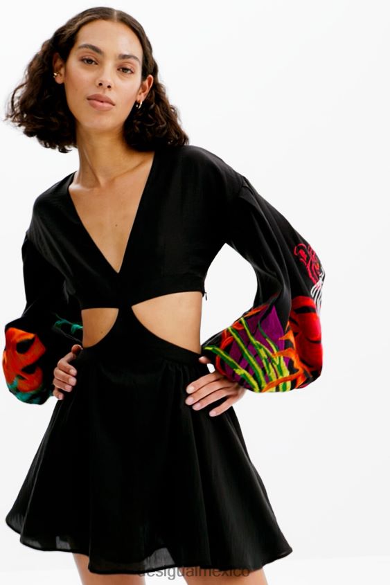Desigual mujer vestido corto con abertura stella jean VZ26R0286 ropa