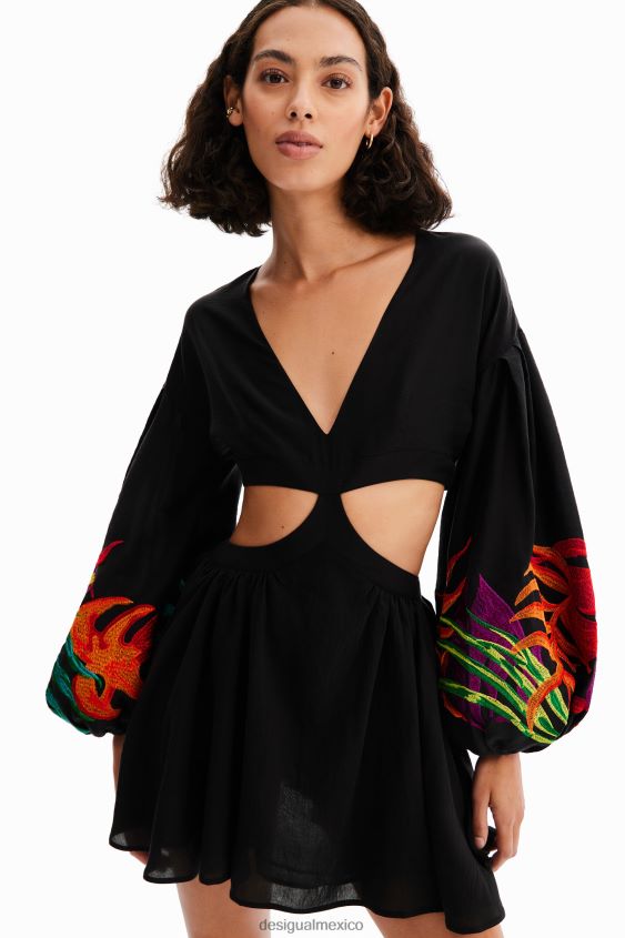 Desigual mujer vestido corto con abertura stella jean VZ26R0286 ropa