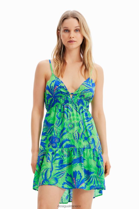 Desigual mujer vestido corto con abertura tropical VZ26R0874 ropa