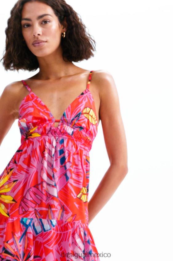 Desigual mujer vestido corto con abertura tropical VZ26R0962 ropa