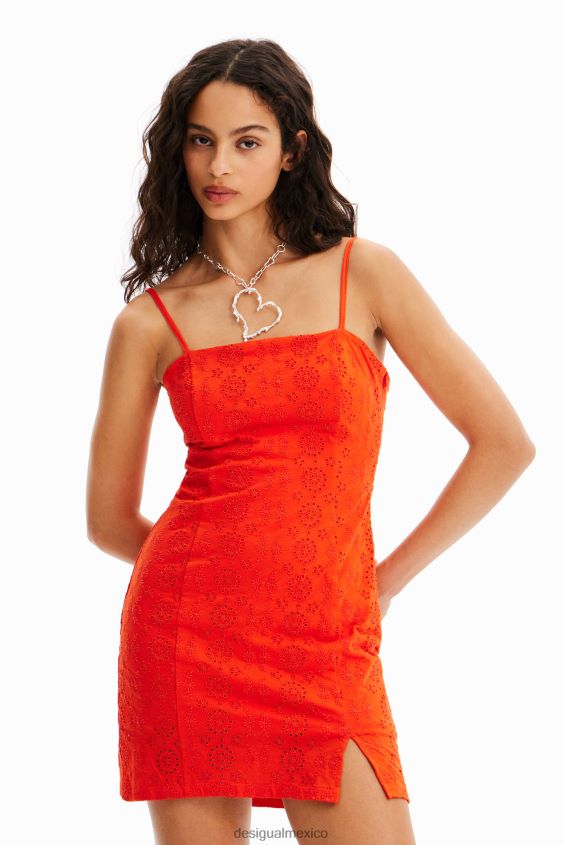 Desigual mujer vestido corto con bordado suizo VZ26R0464 ropa