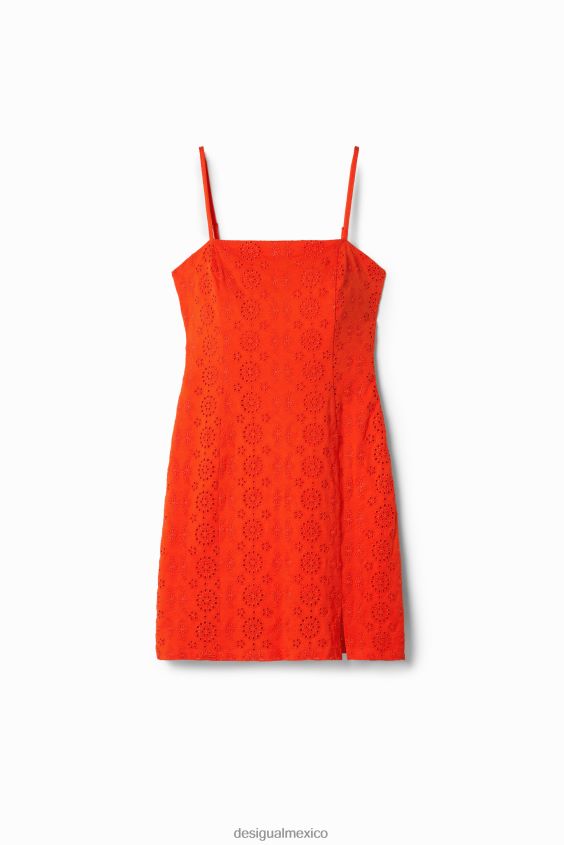 Desigual mujer vestido corto con bordado suizo VZ26R0464 ropa