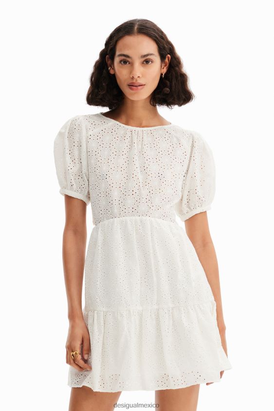 Desigual mujer vestido corto con bordado suizo VZ26R0548 ropa