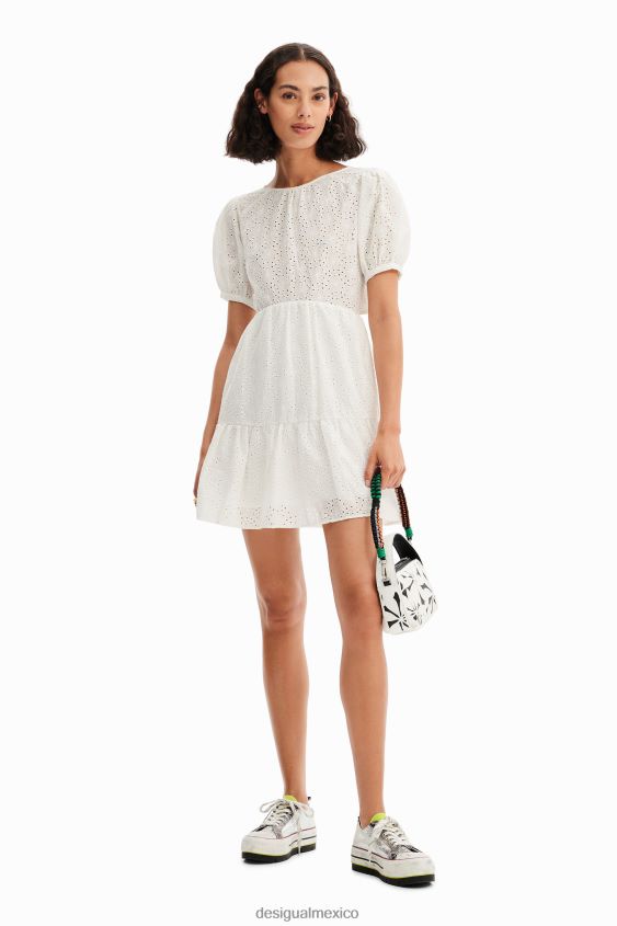 Desigual mujer vestido corto con bordado suizo VZ26R0548 ropa