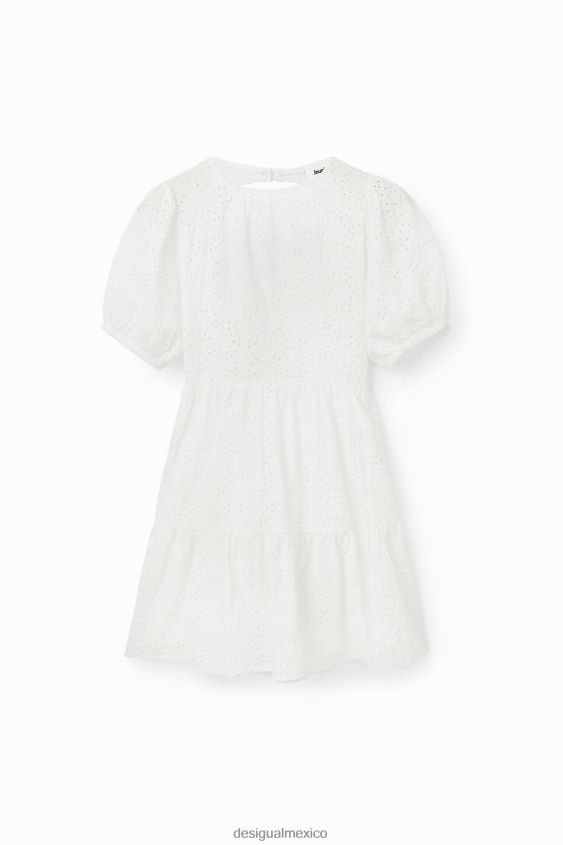Desigual mujer vestido corto con bordado suizo VZ26R0548 ropa
