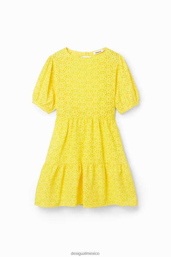 Desigual mujer vestido corto con bordado suizo VZ26R0756 ropa