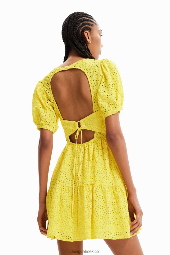 Desigual mujer vestido corto con bordado suizo VZ26R0756 ropa