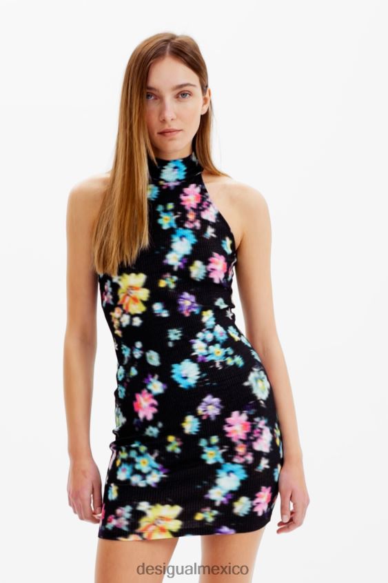 Desigual mujer vestido corto con cuello halter VZ26R0656 ropa