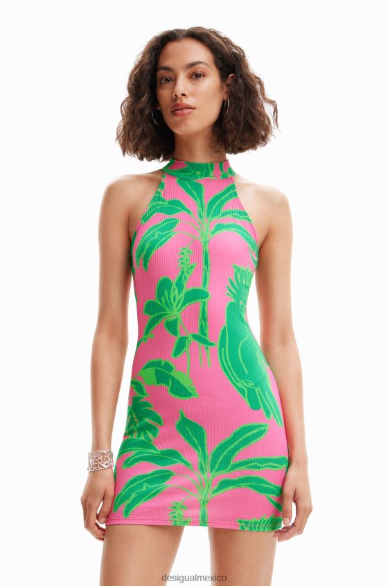Desigual mujer vestido corto con cuello halter VZ26R0787 ropa