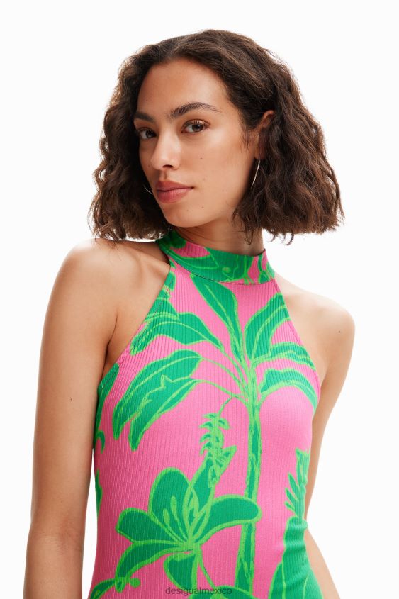 Desigual mujer vestido corto con cuello halter VZ26R0787 ropa