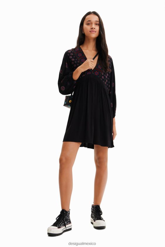 Desigual mujer vestido corto con estampado étnico VZ26R0410 ropa