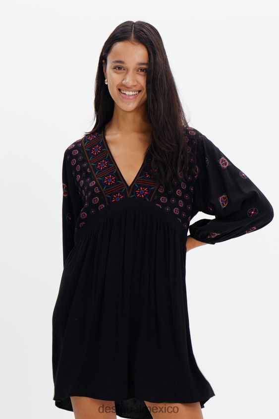 Desigual mujer vestido corto con estampado étnico VZ26R0410 ropa