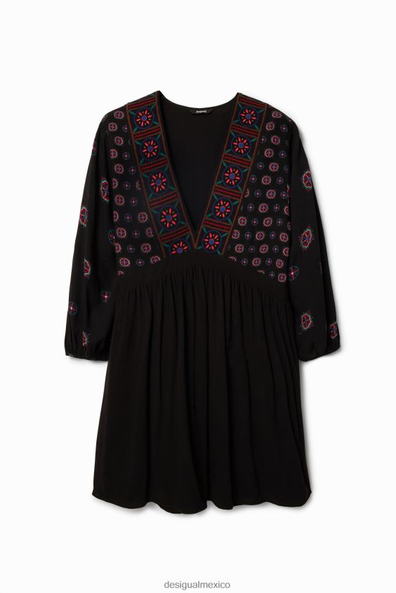 Desigual mujer vestido corto con estampado étnico VZ26R0410 ropa