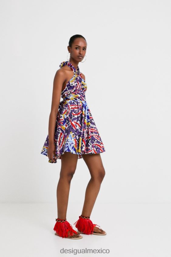 Desigual mujer vestido corto con lazo stella jean VZ26R0708 ropa