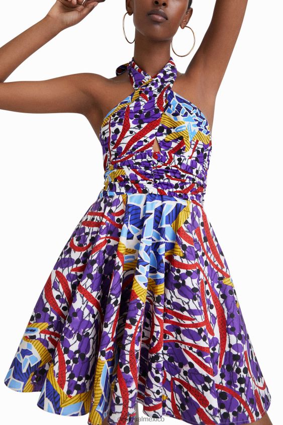 Desigual mujer vestido corto con lazo stella jean VZ26R0708 ropa