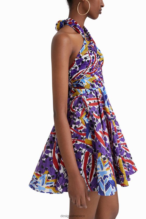 Desigual mujer vestido corto con lazo stella jean VZ26R0708 ropa