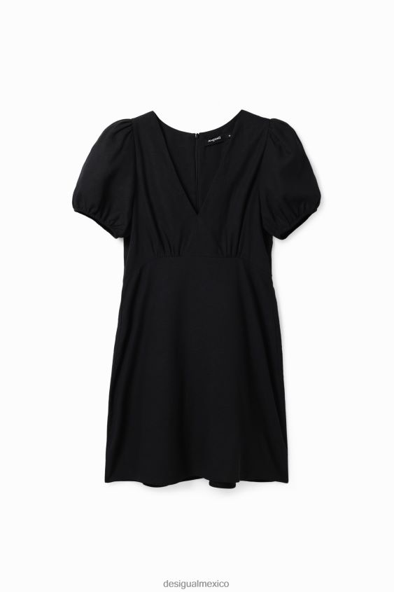 Desigual mujer vestido corto con mangas abullonadas VZ26R0186 ropa