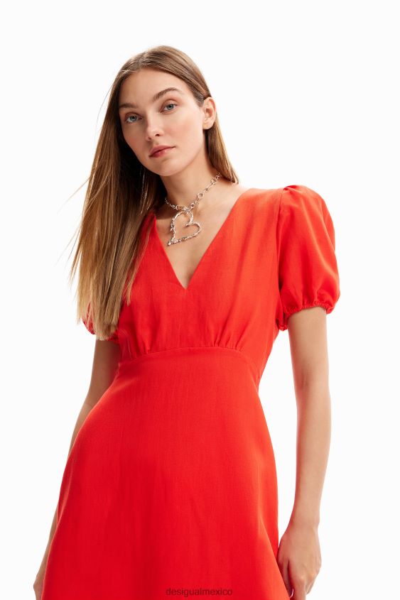 Desigual mujer vestido corto con mangas abullonadas VZ26R0222 ropa