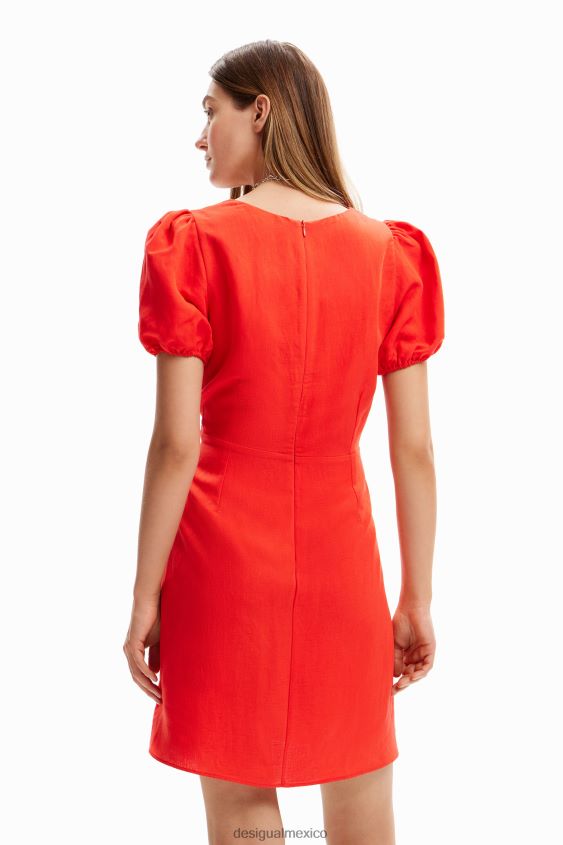 Desigual mujer vestido corto con mangas abullonadas VZ26R0222 ropa