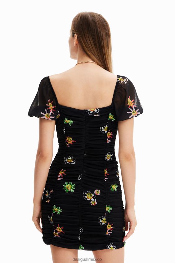 Desigual mujer vestido corto con nudo fruncido VZ26R0428 ropa