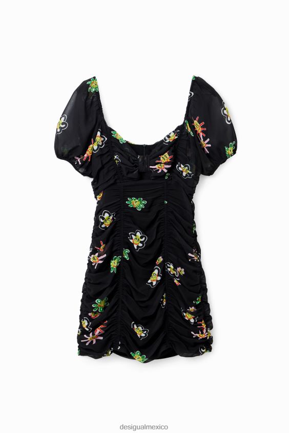 Desigual mujer vestido corto con nudo fruncido VZ26R0428 ropa