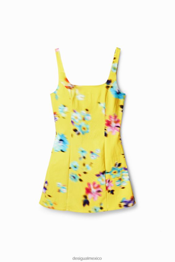 Desigual mujer vestido corto con tiras borrosas VZ26R0348 ropa
