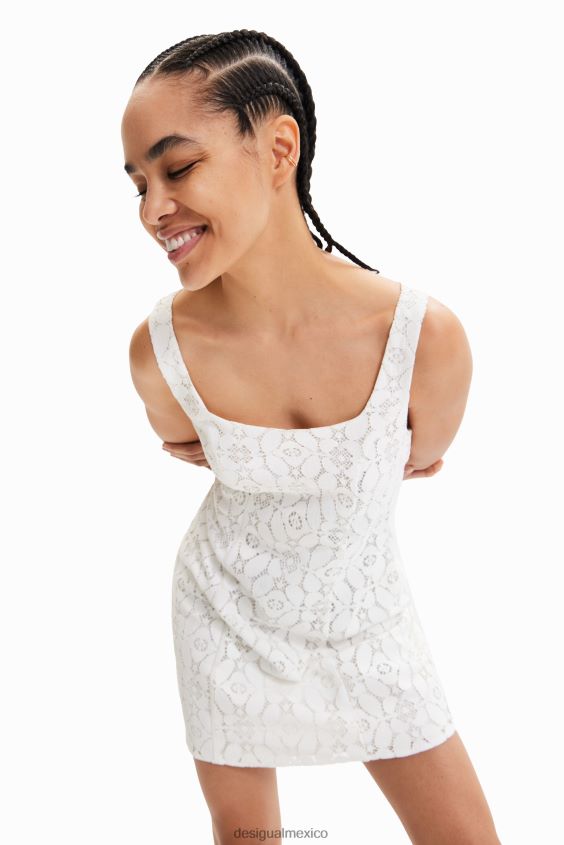 Desigual mujer vestido corto de encaje VZ26R0588 ropa