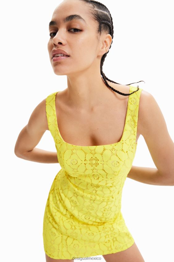 Desigual mujer vestido corto de encaje VZ26R0763 ropa