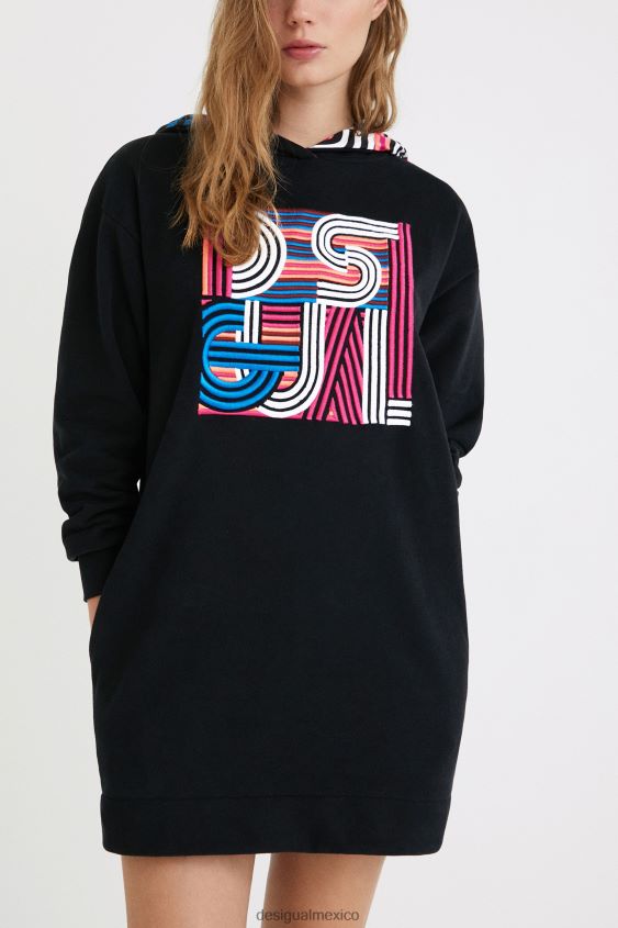 Desigual mujer vestido corto de felpa con capucha VZ26R01038 ropa