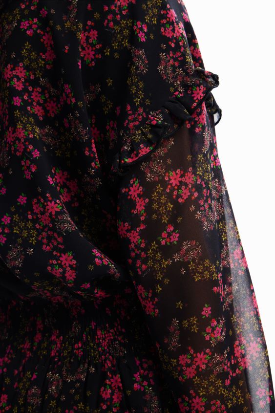 Desigual mujer vestido corto de gasa floral VZ26R086 ropa