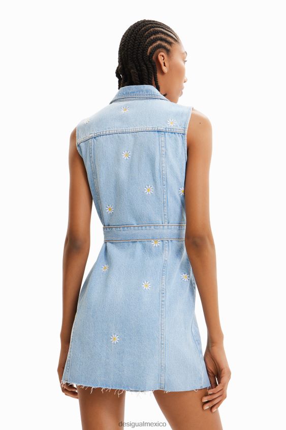 Desigual mujer vestido corto de mezclilla con margaritas VZ26R0931 ropa