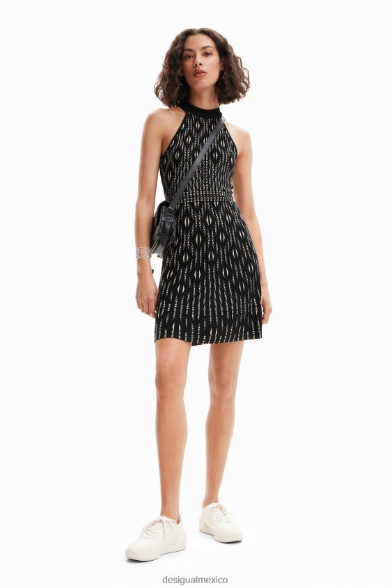 Desigual mujer vestido corto de punto geométrico VZ26R0496 ropa