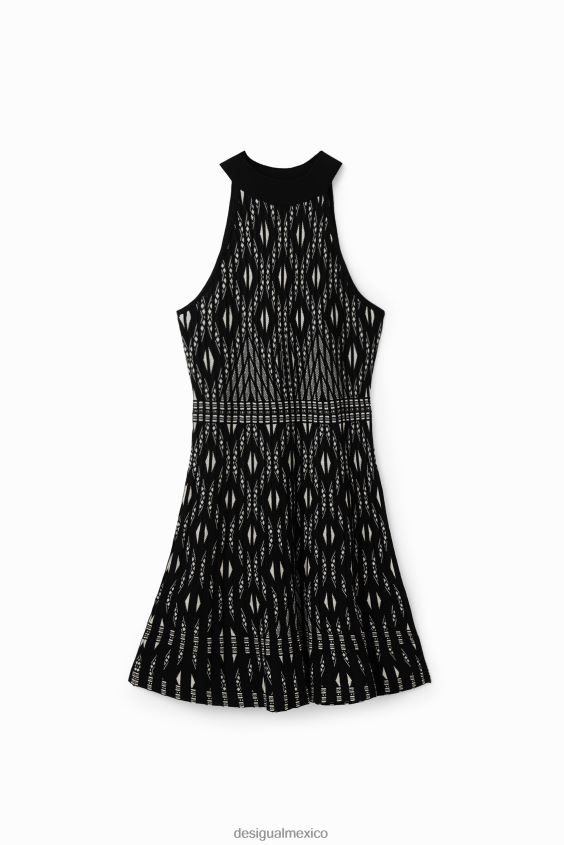 Desigual mujer vestido corto de punto geométrico VZ26R0496 ropa