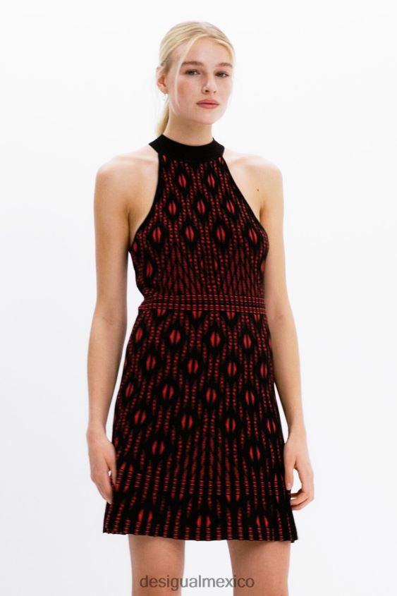 Desigual mujer vestido corto de punto geométrico VZ26R0780 ropa