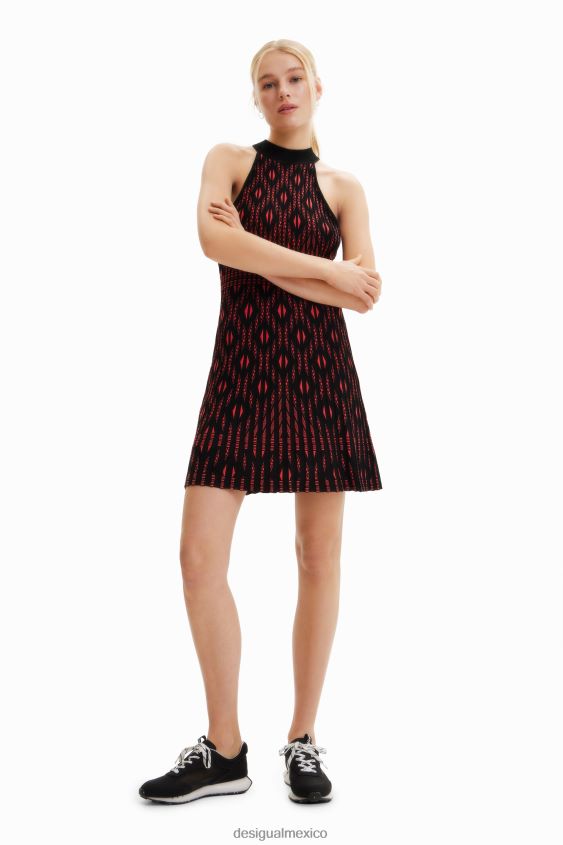 Desigual mujer vestido corto de punto geométrico VZ26R0780 ropa
