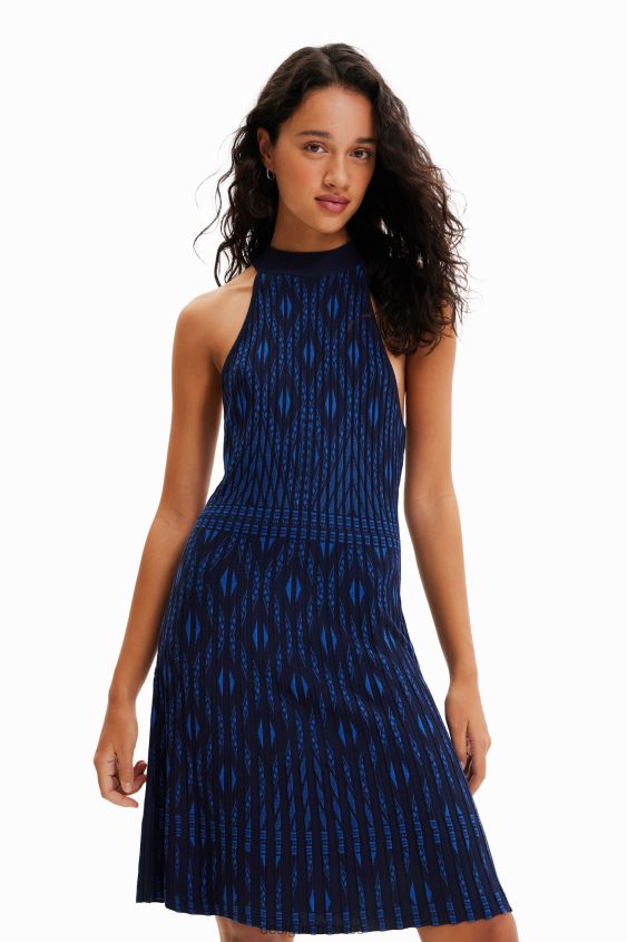 Desigual mujer vestido corto de punto geométrico VZ26R0933 ropa