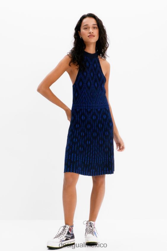 Desigual mujer vestido corto de punto geométrico VZ26R0933 ropa