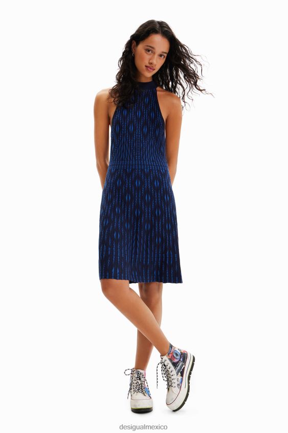 Desigual mujer vestido corto de punto geométrico VZ26R0933 ropa